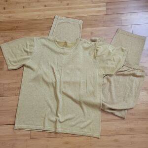 Shimmering Gold Women's Skinny Pant Set Sz 18